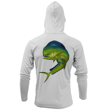 Saltwater Born Key West, FL Action Mahi Long Sleeve UPF 50+ Dry - Fit Hoodie - Angler's Pro Tackle & Outdoors