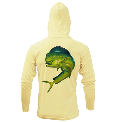 Saltwater Born Key West, FL Action Mahi Long Sleeve UPF 50+ Dry - Fit Hoodie - Angler's Pro Tackle & Outdoors