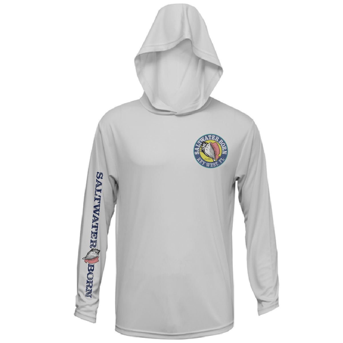 Saltwater Born Key West, FL Action Mahi Long Sleeve UPF 50+ Dry - Fit Hoodie - Angler's Pro Tackle & Outdoors