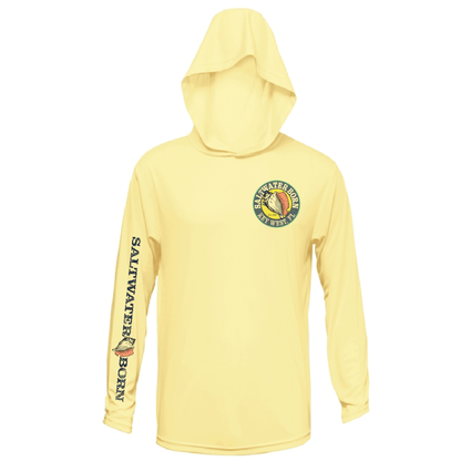 Saltwater Born Key West, FL Action Mahi Long Sleeve UPF 50+ Dry - Fit Hoodie - Angler's Pro Tackle & Outdoors