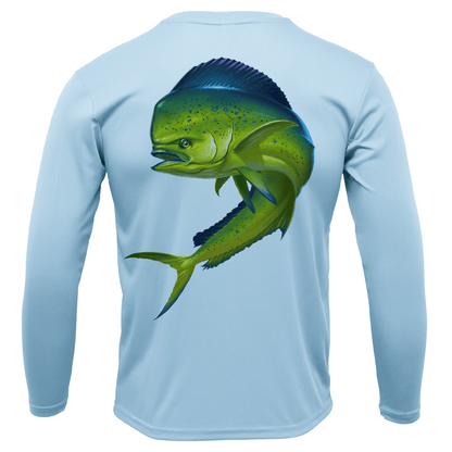 Saltwater Born Key West, FL Action Mahi Long Sleeve UPF 50+ Dry - Fit Shirt - Angler's Pro Tackle & Outdoors