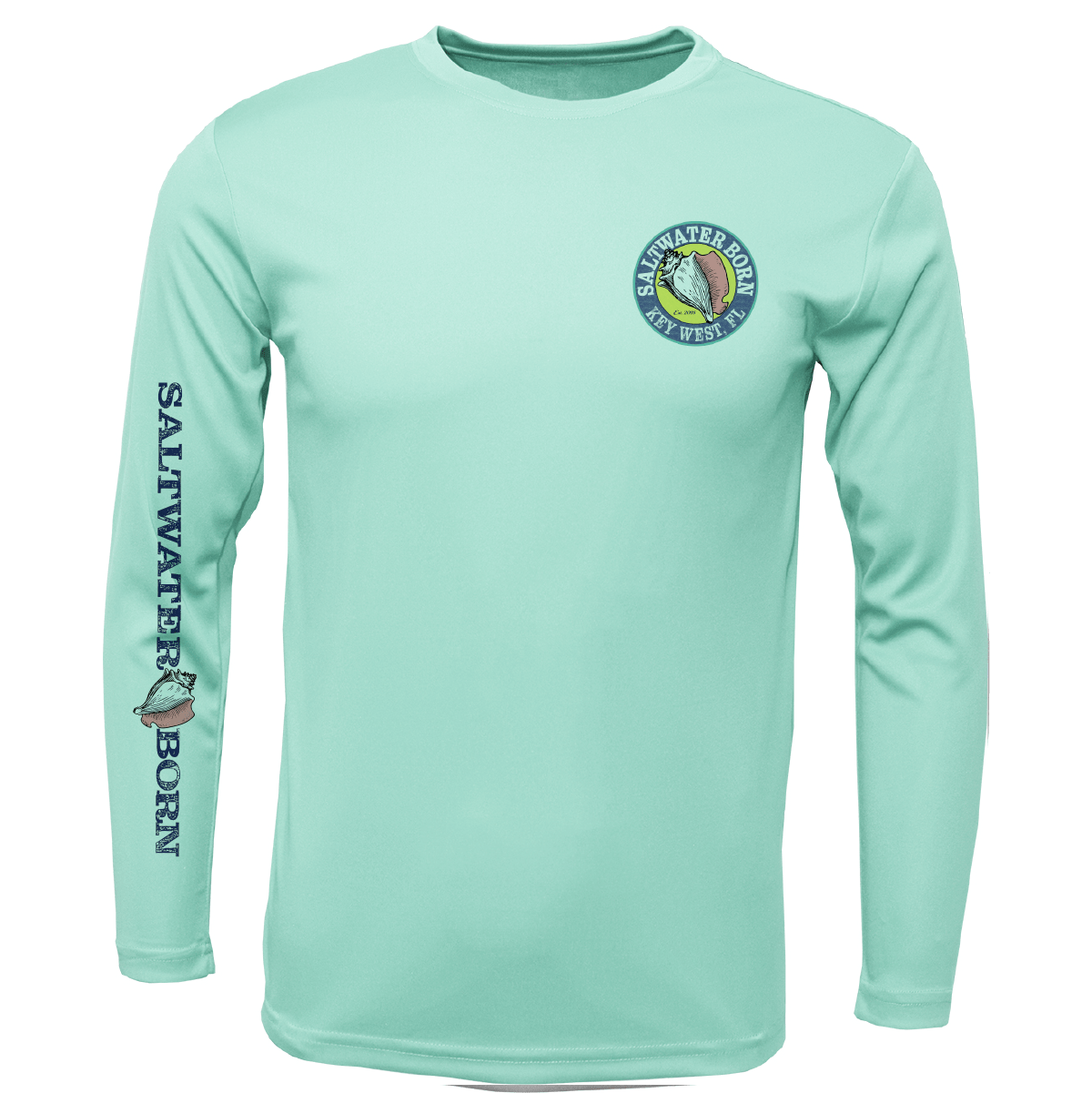 Saltwater Born Key West, FL Action Mahi Long Sleeve UPF 50+ Dry - Fit Shirt - Angler's Pro Tackle & Outdoors