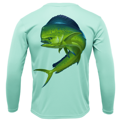 Saltwater Born Key West, FL Action Mahi Long Sleeve UPF 50+ Dry - Fit Shirt - Angler's Pro Tackle & Outdoors