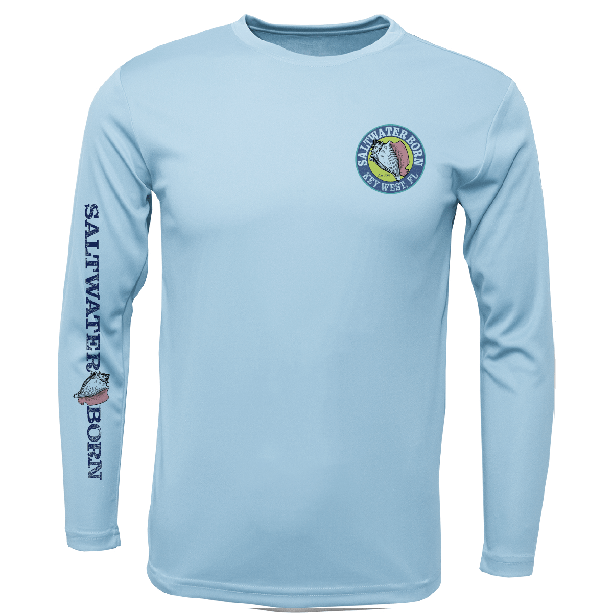 Saltwater Born Key West, FL Action Mahi Long Sleeve UPF 50+ Dry - Fit Shirt - Angler's Pro Tackle & Outdoors