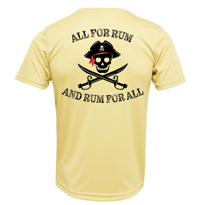 Saltwater Born Key West, FL "All For Rum and Rum For All" Men's Short Sleeve UPF 50+ Dry - Fit Shirt - Angler's Pro Tackle & Outdoors