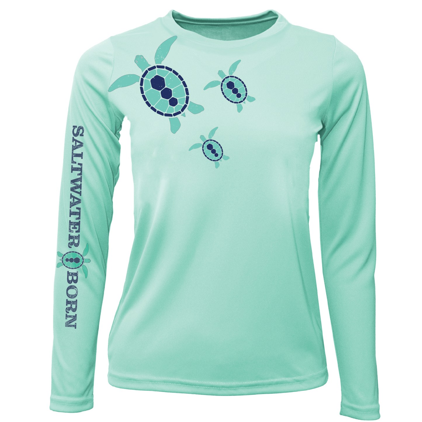 Saltwater Born Key West, FL Baby Turtles Girl's Long Sleeve UPF 50+ Dry - Fit Shirt - Angler's Pro Tackle & Outdoors