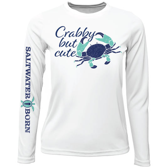 Saltwater Born Key West, FL "Crabby But Cute" Girl's Long Sleeve UPF 50+ Dry - Fit Shirt - Angler's Pro Tackle & Outdoors