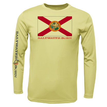 Saltwater Born Key West, FL Flag Boy's Long Sleeve UPF 50+ Dry - Fit Shirt - Angler's Pro Tackle & Outdoors