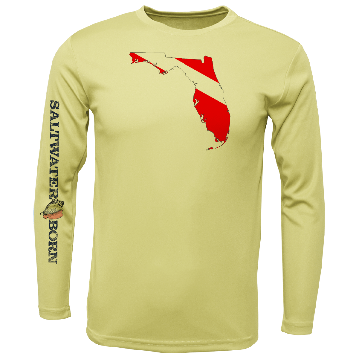 Saltwater Born Key West, FL Florida Diver Long Sleeve UPF 50+ Dry - Fit Shirt - Angler's Pro Tackle & Outdoors