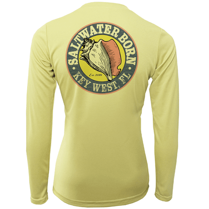 Saltwater Born Key West, FL Florida Flag Girl's Long Sleeve UPF 50+ Dry - Fit Shirt - Angler's Pro Tackle & Outdoors