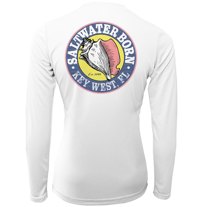 Saltwater Born Key West, FL Florida Flag Girl's Long Sleeve UPF 50+ Dry - Fit Shirt - Angler's Pro Tackle & Outdoors