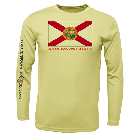 Saltwater Born Key West, FL Florida Flag Long Sleeve UPF 50+ Dry - Fit Shirt - Angler's Pro Tackle & Outdoors