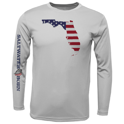 Saltwater Born Key West, FL Florida USA Boy's Long Sleeve UPF 50+ Dry - Fit Shirt - Angler's Pro Tackle & Outdoors