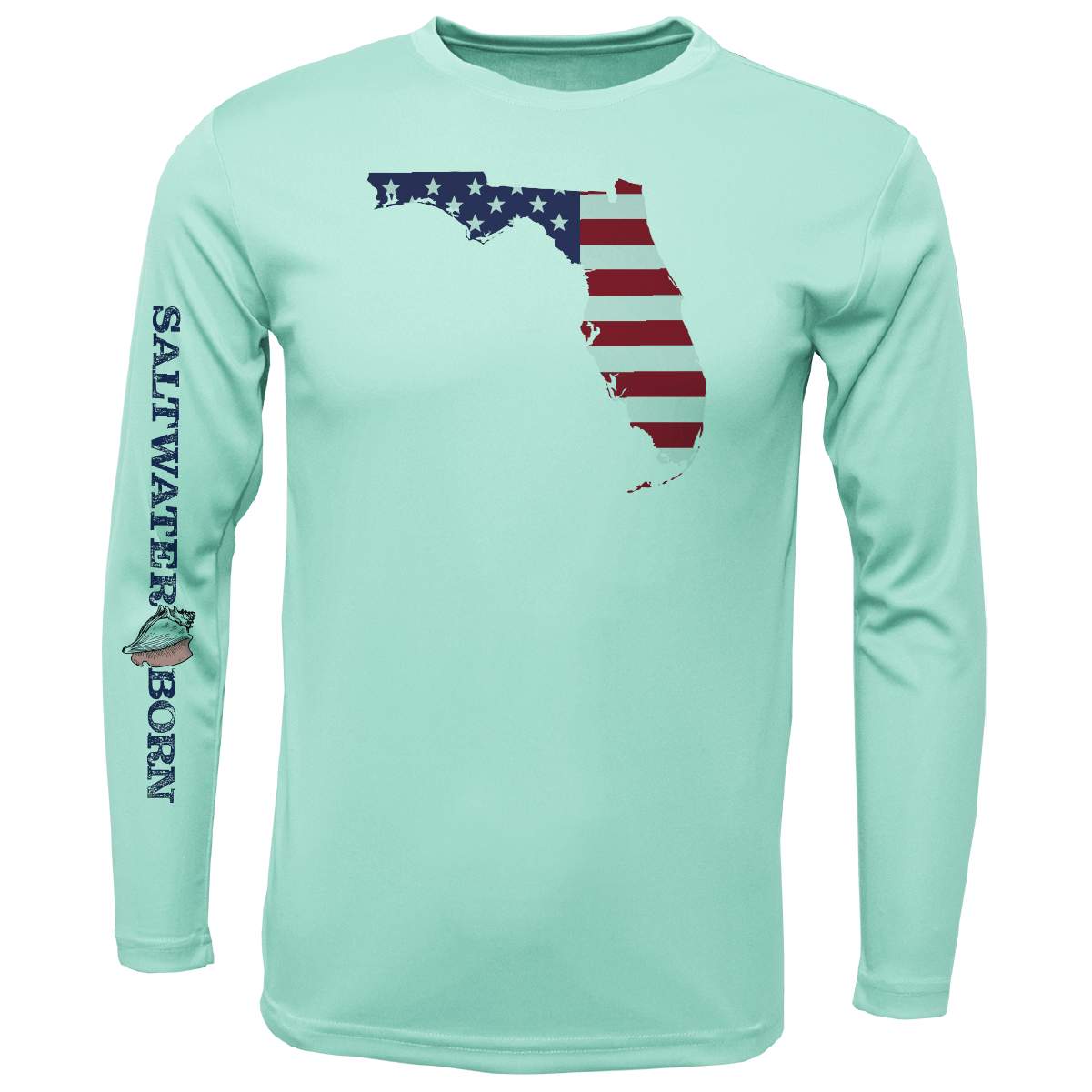 Saltwater Born Key West, FL Florida USA Boy's Long Sleeve UPF 50+ Dry - Fit Shirt - Angler's Pro Tackle & Outdoors