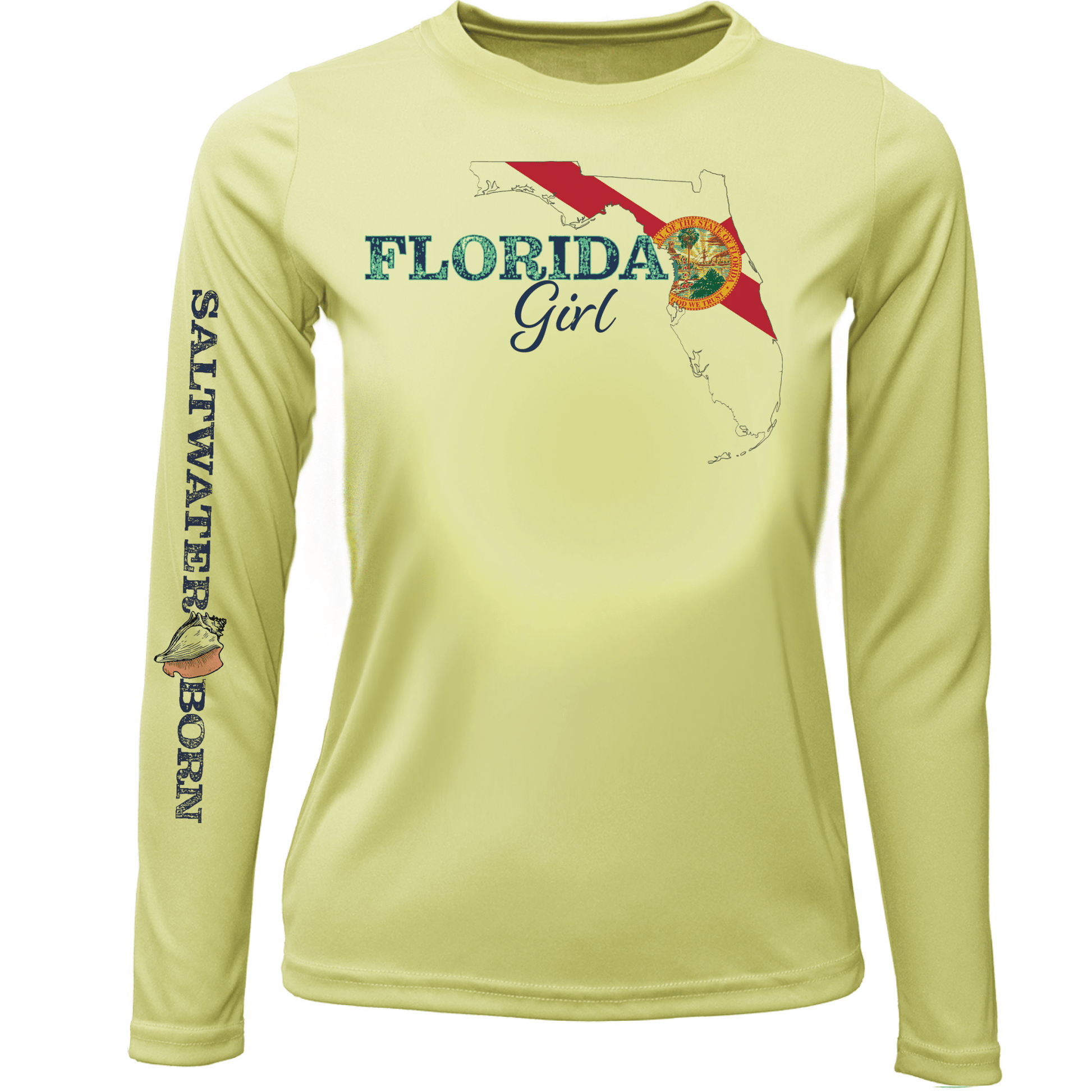 Saltwater Born Key West, FL Girl's Long Sleeve UPF 50+ Dry - Fit Shirt - Angler's Pro Tackle & Outdoors