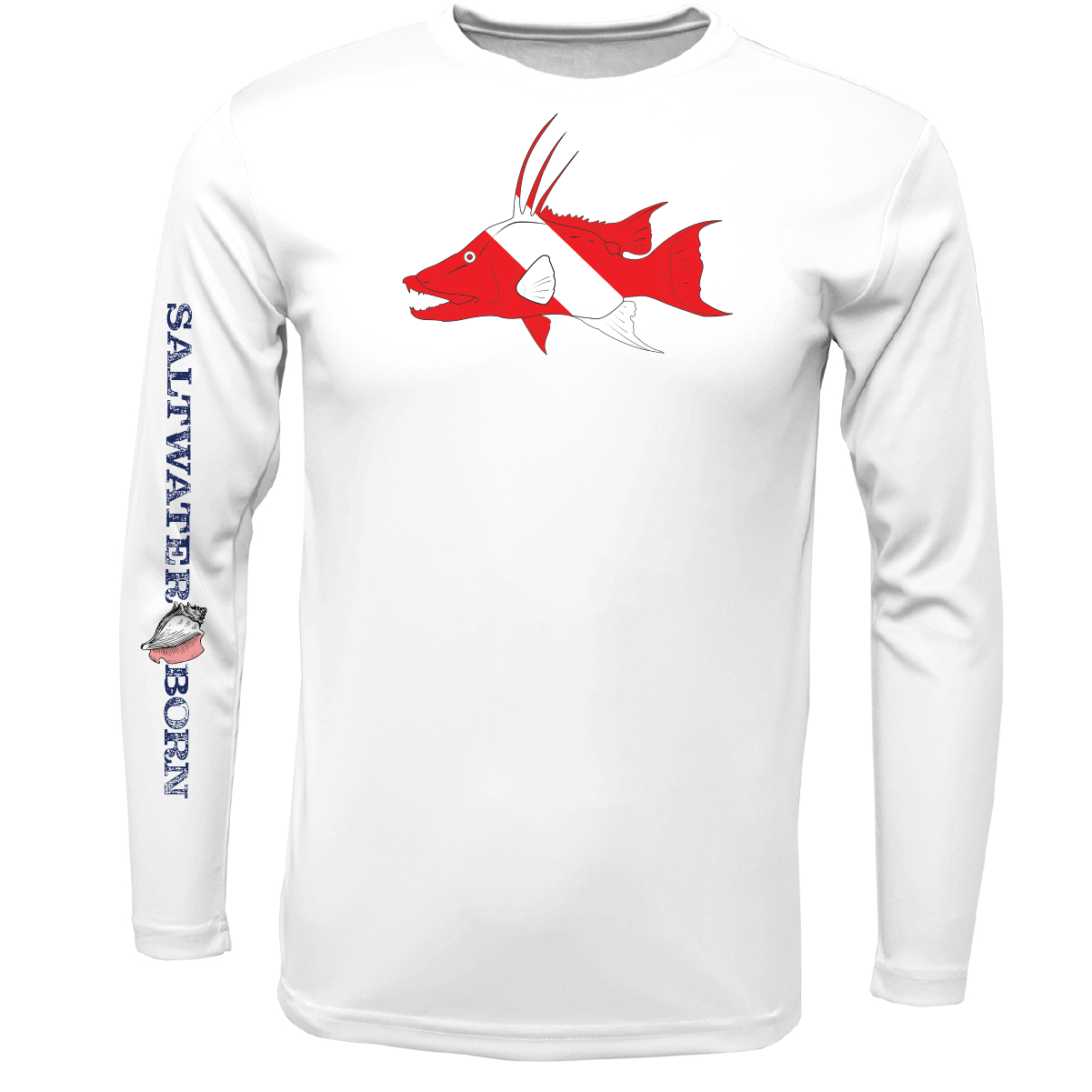 Saltwater Born Key West, FL Hogfish Diver Long Sleeve UPF 50+ Dry - Fit Shirt - Angler's Pro Tackle & Outdoors