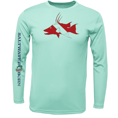 Saltwater Born Key West, FL Hogfish Diver Long Sleeve UPF 50+ Dry - Fit Shirt - Angler's Pro Tackle & Outdoors