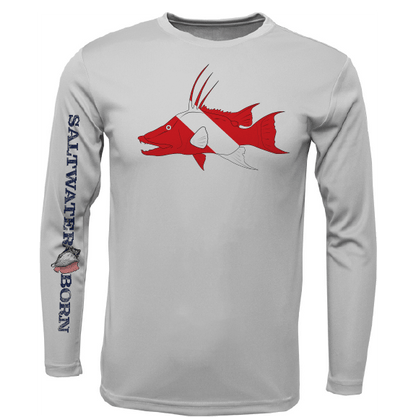 Saltwater Born Key West, FL Hogfish Diver Long Sleeve UPF 50+ Dry - Fit Shirt - Angler's Pro Tackle & Outdoors