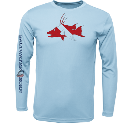 Saltwater Born Key West, FL Hogfish Diver Long Sleeve UPF 50+ Dry - Fit Shirt - Angler's Pro Tackle & Outdoors