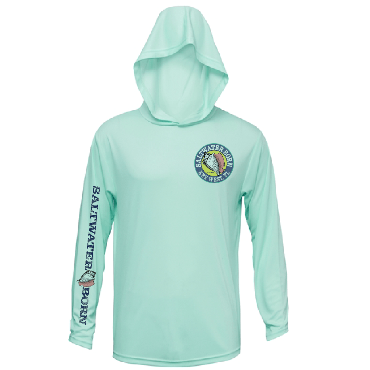 Saltwater Born Key West, FL Island Time Long Sleeve UPF 50+ Dry - Fit Hoodie - Angler's Pro Tackle & Outdoors