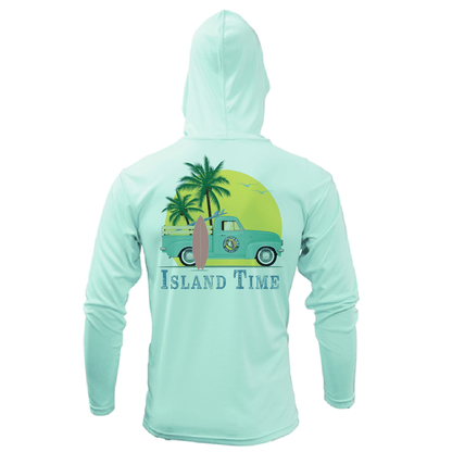 Saltwater Born Key West, FL Island Time Long Sleeve UPF 50+ Dry - Fit Hoodie - Angler's Pro Tackle & Outdoors