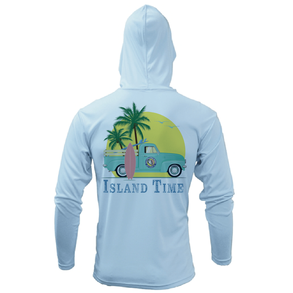 Saltwater Born Key West, FL Island Time Long Sleeve UPF 50+ Dry - Fit Hoodie - Angler's Pro Tackle & Outdoors