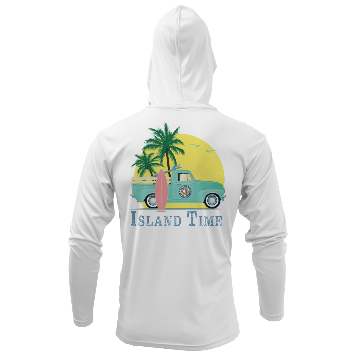 Saltwater Born Key West, FL Island Time Long Sleeve UPF 50+ Dry - Fit Hoodie - Angler's Pro Tackle & Outdoors