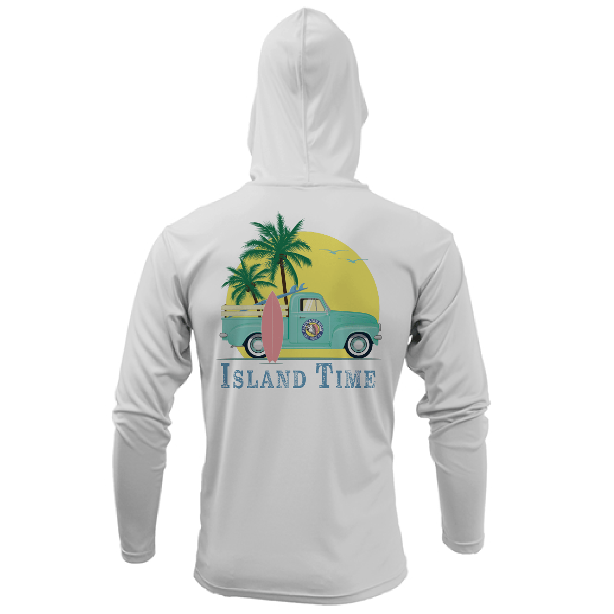 Saltwater Born Key West, FL Island Time Long Sleeve UPF 50+ Dry - Fit Hoodie - Angler's Pro Tackle & Outdoors