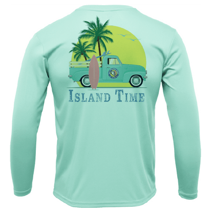 Saltwater Born Key West, FL Island Time Men's Long Sleeve UPF 50+ Dry - Fit Shirt - Angler's Pro Tackle & Outdoors