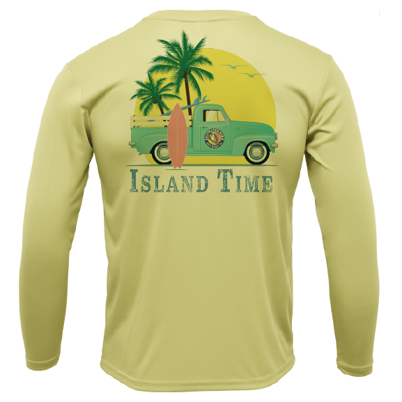 Saltwater Born Key West, FL Island Time Men's Long Sleeve UPF 50+ Dry - Fit Shirt - Angler's Pro Tackle & Outdoors