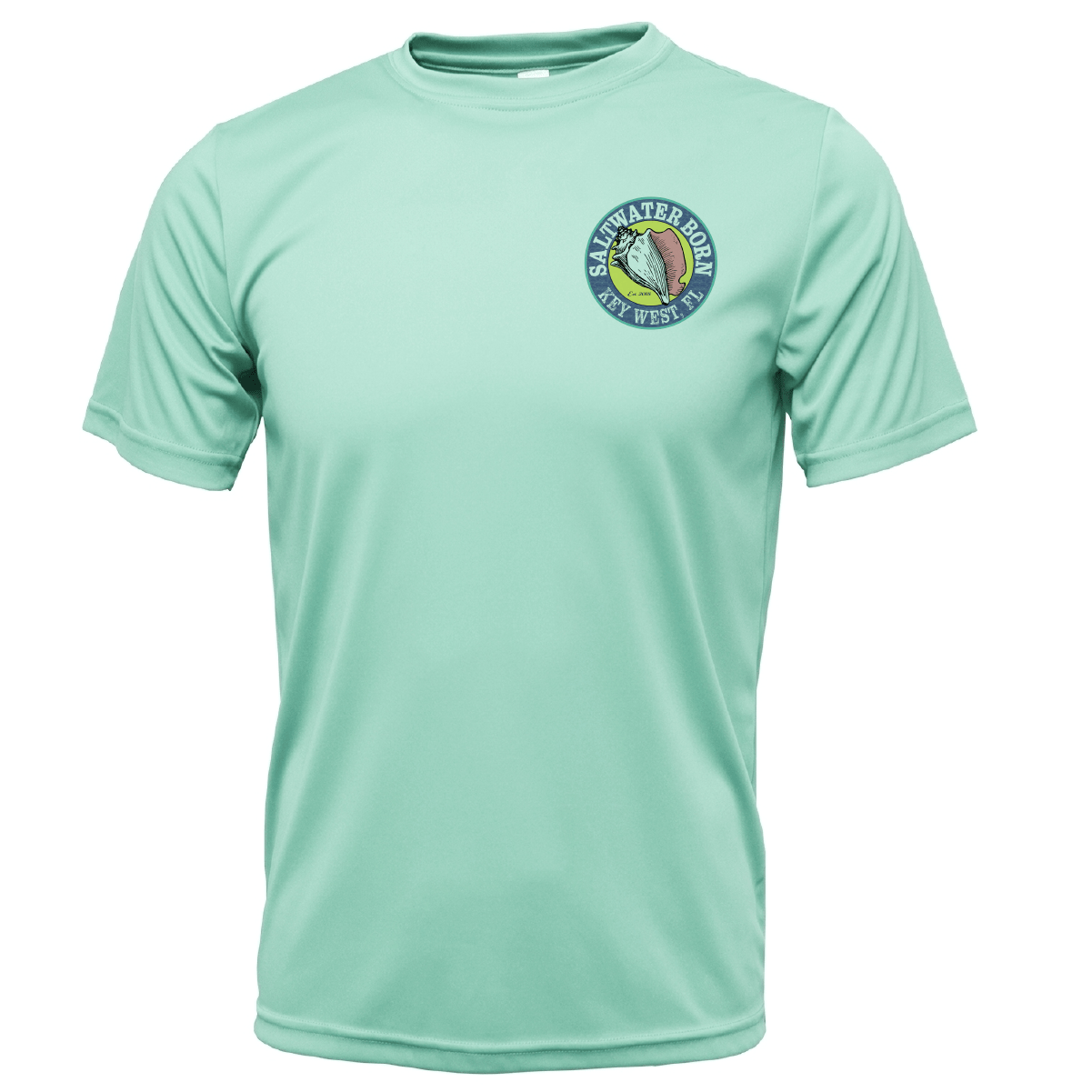 Saltwater Born Key West, FL Island Time Men's Short Sleeve UPF 50+ Dry - Fit Shirt - Angler's Pro Tackle & Outdoors