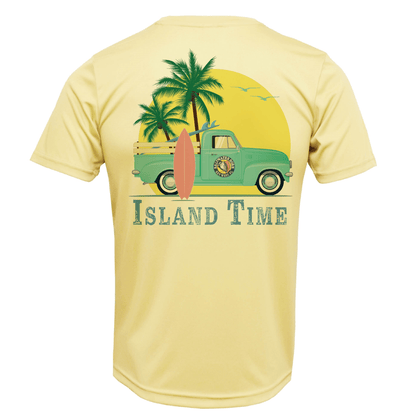 Saltwater Born Key West, FL Island Time Men's Short Sleeve UPF 50+ Dry - Fit Shirt - Angler's Pro Tackle & Outdoors