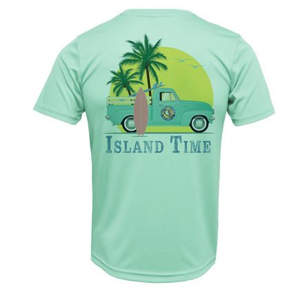 Saltwater Born Key West, FL Island Time Men's Short Sleeve UPF 50+ Dry - Fit Shirt - Angler's Pro Tackle & Outdoors