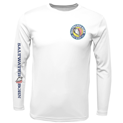 Saltwater Born Key West, FL Jumbo Shrimp Long Sleeve UPF 50+ Dry - Fit Shirt - Angler's Pro Tackle & Outdoors