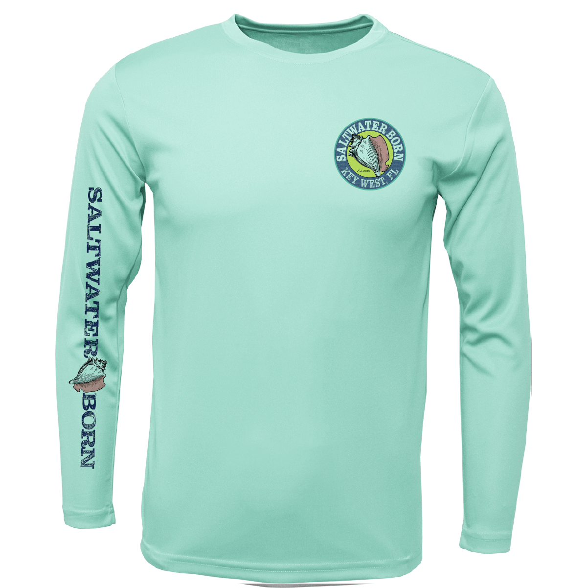 Saltwater Born Key West, FL Jumbo Shrimp Long Sleeve UPF 50+ Dry - Fit Shirt - Angler's Pro Tackle & Outdoors