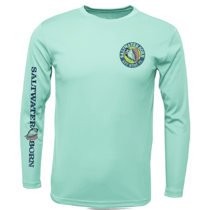 Saltwater Born Key West, FL Jumbo Shrimp Long Sleeve UPF 50+ Dry - Fit Shirt - Angler's Pro Tackle & Outdoors