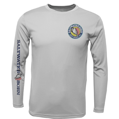 Saltwater Born Key West, FL Jumbo Shrimp Long Sleeve UPF 50+ Dry - Fit Shirt - Angler's Pro Tackle & Outdoors