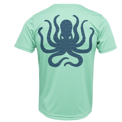 Saltwater Born Key West, FL Kraken Men's Short Sleeve UPF 50+ Dry - Fit Shirt - Angler's Pro Tackle & Outdoors