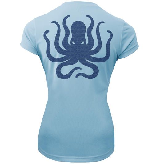 Saltwater Born Key West, FL Kraken Women's Short Sleeve UPF 50+ Dry - Fit Shirt - Angler's Pro Tackle & Outdoors