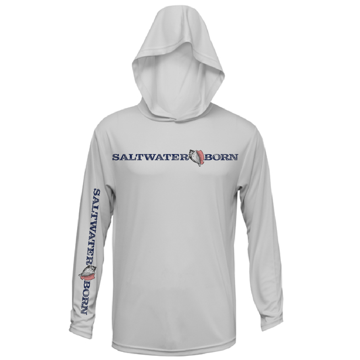 Saltwater Born Key West, FL Linear Logo Long Sleeve UPF 50+ Dry - Fit Hoodie - Angler's Pro Tackle & Outdoors