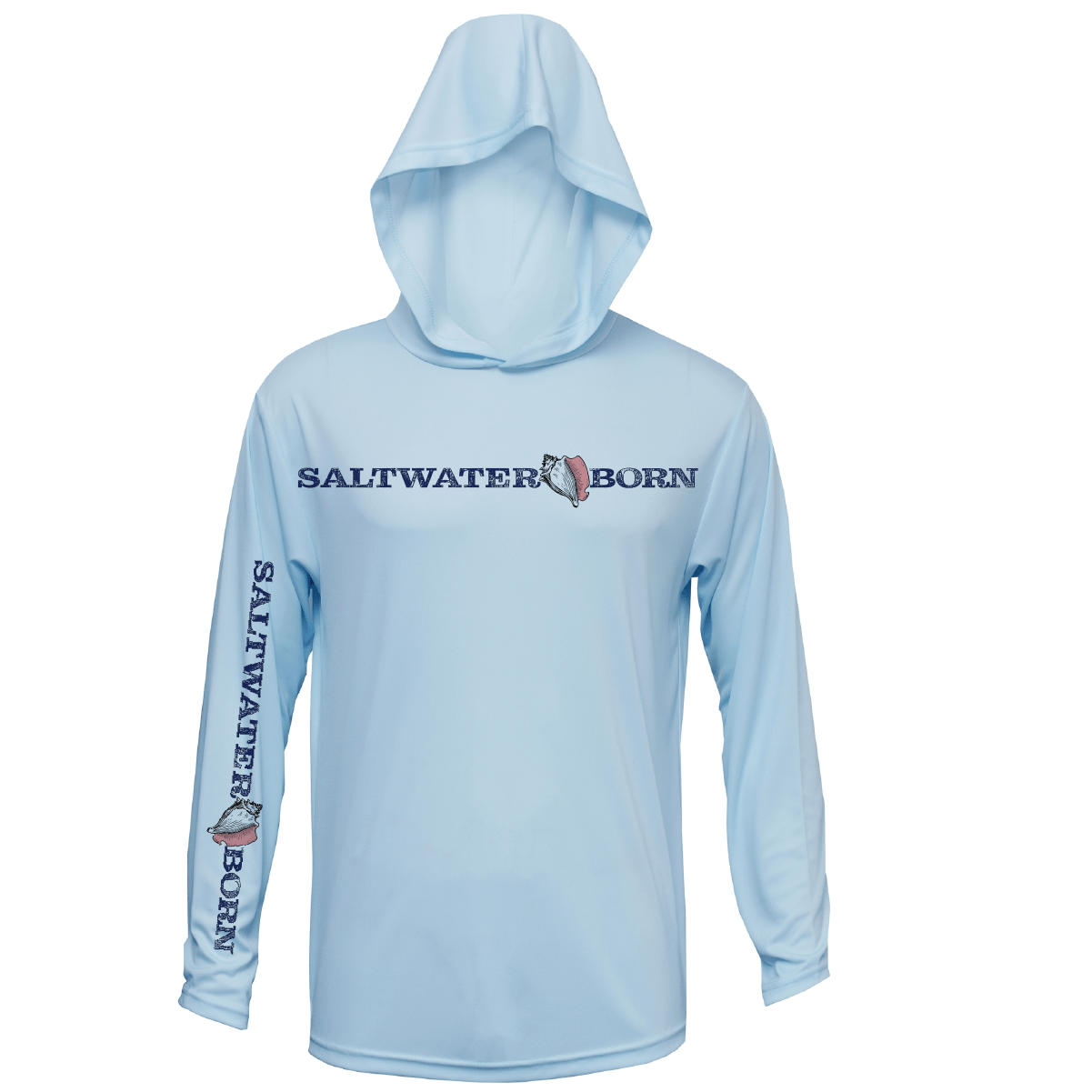 Saltwater Born Key West, FL Linear Logo Long Sleeve UPF 50+ Dry - Fit Hoodie - Angler's Pro Tackle & Outdoors