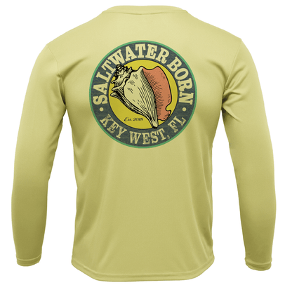 Saltwater Born Key West, FL Mahi on Chest Boy's Long Sleeve UPF 50+ Dry - Fit Shirt - Angler's Pro Tackle & Outdoors