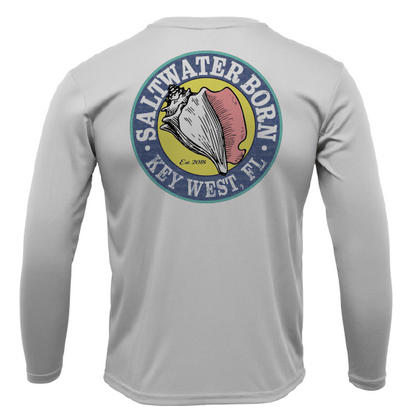 Saltwater Born Key West, FL Mahi on Chest Long Sleeve UPF 50+ Dry - Fit Shirt - Angler's Pro Tackle & Outdoors