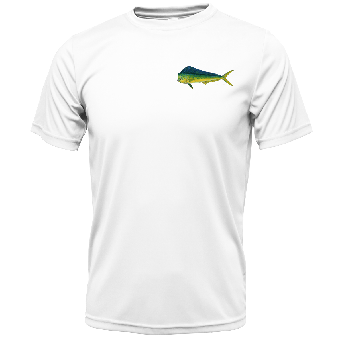 Saltwater Born Key West, FL Mahi on Chest Short Sleeve UPF 50+ Dry - Fit Shirt - Angler's Pro Tackle & Outdoors