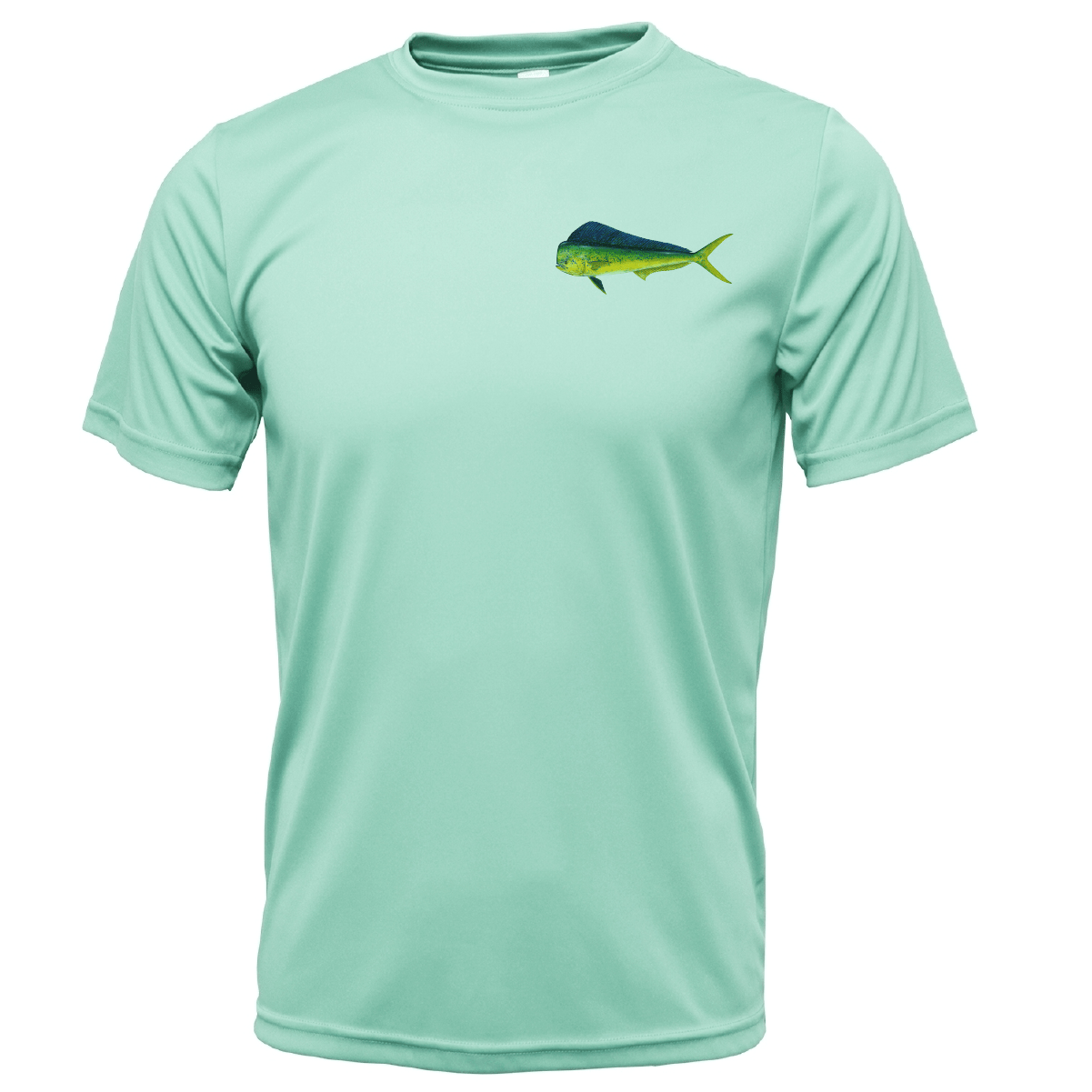 Saltwater Born Key West, FL Mahi on Chest Short Sleeve UPF 50+ Dry - Fit Shirt - Angler's Pro Tackle & Outdoors