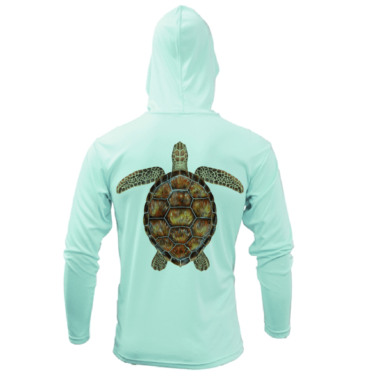 Saltwater Born Key West, FL Realistic Turtle Long Sleeve UPF 50+ Dry - Fit Hoodie - Angler's Pro Tackle & Outdoors