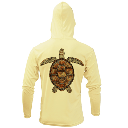 Saltwater Born Key West, FL Realistic Turtle Long Sleeve UPF 50+ Dry - Fit Hoodie - Angler's Pro Tackle & Outdoors