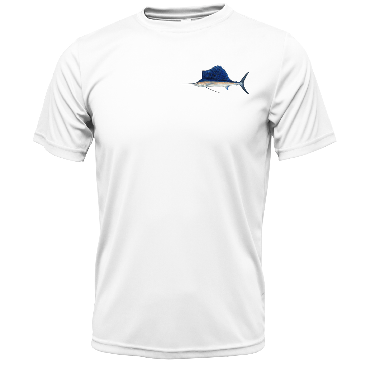 Saltwater Born Key West, FL Sailfish on Chest Short Sleeve UPF 50+ Dry - Fit Shirt - Angler's Pro Tackle & Outdoors