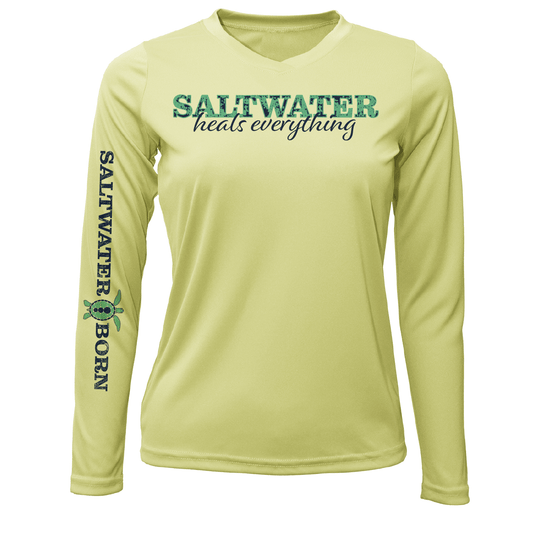 Saltwater Born Key West, FL "Saltwater Heals Everything" Long Sleeve UPF 50+ Dry - Fit Shirt - Angler's Pro Tackle & Outdoors