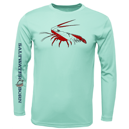 Saltwater Born Key West, FL Spiny Lobster Diver Long Sleeve UPF 50+ Dry - Fit Shirt - Angler's Pro Tackle & Outdoors